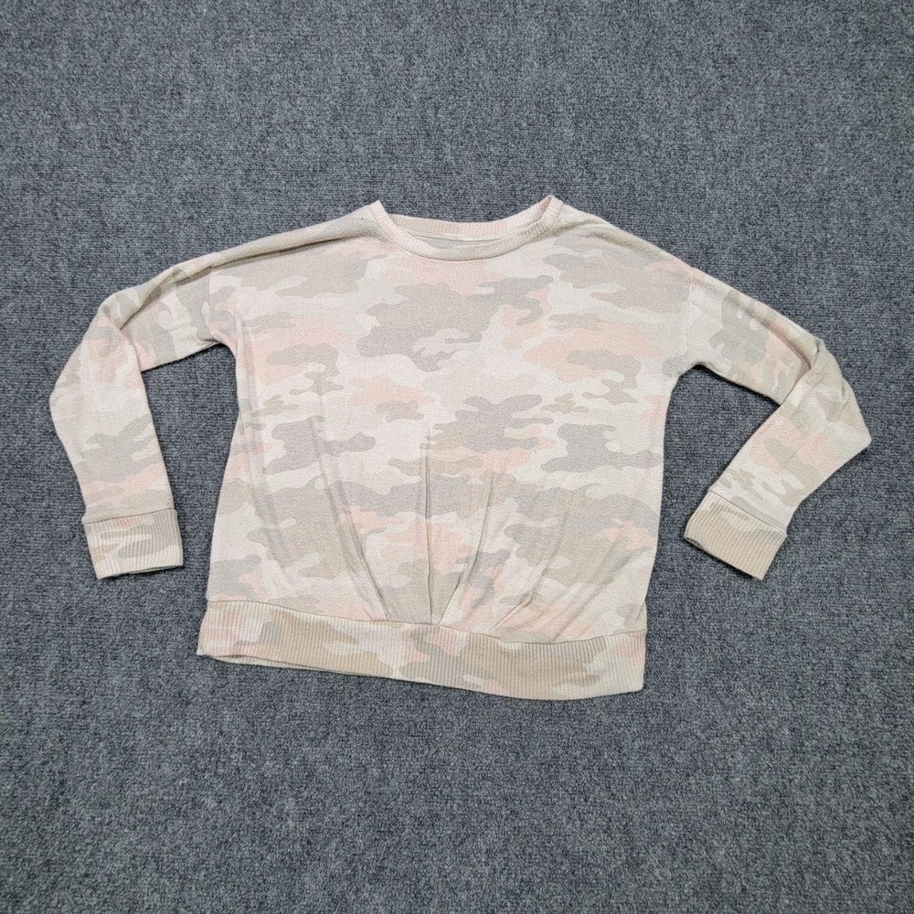 Bixby Nomad Sweater Womens Large‎ Beige Camo Pullover Long Sleeve Lightweight